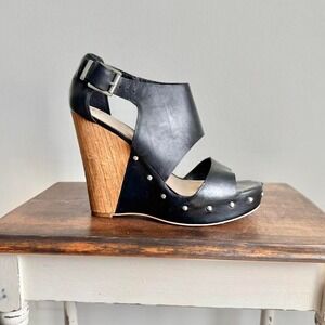 Vince Camuto leather studded wedge size 10